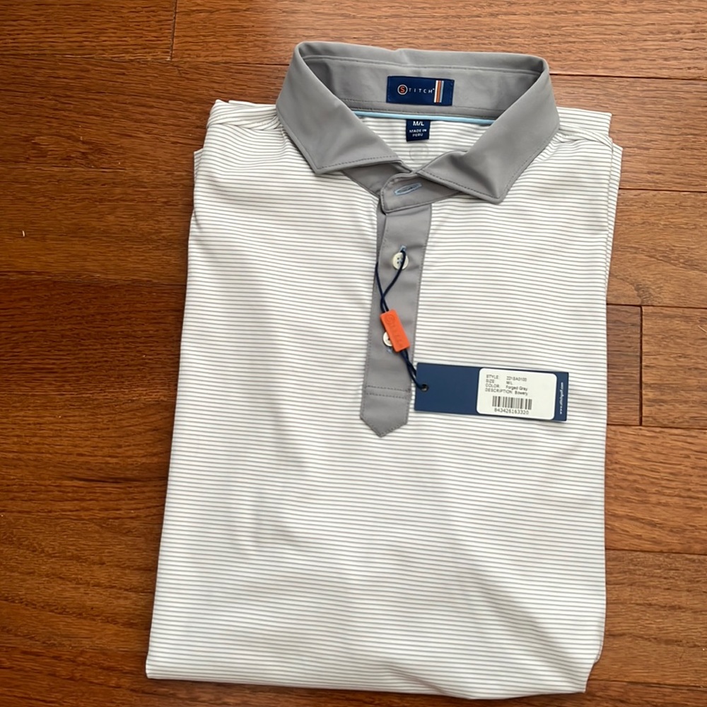 Grey Stripe Golf Polo